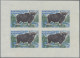 Cambodia: 1970/1972 Four Complete Sets As IMPERF PROOF Blocks Of Four, With 1970 - Cambodia