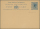 Thailand: 1870/1906: Two Postal Stationery Cards Mint (Straits P/s Card Optd. "B - Thailand