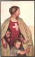 ILLUSTRATION, WOMAN PROTECTING TREE CHILDREN, SWITZERLAND, POSTCARD - Non Classés