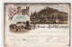 39086707 - Bad Wildungen, Lithographie. Hotel Zur Koenigsquelle Koenigsquelle Selbst Gelaufen, 1900. Leichter Stempeldu - Bad Wildungen