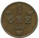 1 ORE 1897 SCHWEDEN SWEDEN Münze #AD269.2.D.A - Schweden
