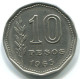10 PESOS 1963 ARGENTINIEN ARGENTINA Münze #WW1141.D.A - Argentinië