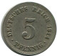 5 PFENNIG 1914 A ALLEMAGNE Pièce GERMANY #DB240.F.A - 5 Pfennig