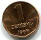1 CENTAVO 1998 ARGENTINA Coin UNC #W10920.U.A - Argentinië