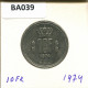 10 FRANCS 1974 LUXEMBOURG Coin #BA039.U.A - Luxembourg