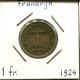 1 FRANC 1924 FRANCIA FRANCE Chambers Of Commerce #AM270.E.A - 1 Franc