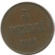 5 PENNIA 1916 FINLANDE FINLAND Pièce RUSSIE RUSSIA EMPIRE #AB223.5.F.A - Finnland