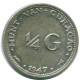 1/4 GULDEN 1947 CURACAO Netherlands SILVER Colonial Coin #NL10838.4.U.A - Curaçao