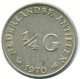 1/4 GULDEN 1970 ANTILLAS NEERLANDESAS PLATA Colonial Moneda #NL11641.4.E.A - Netherlands Antilles
