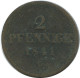 SAXONY 2 PFENNIG 1841 G Dresden Mint German States #DE10648.16.U.A - Sonstige & Ohne Zuordnung