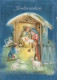 Vergine Maria Madonna Gesù Bambino Natale Religione Vintage Cartolina CPSM #PBP659.A - Virgen Maria Y Las Madonnas