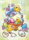 PÂQUES POULET ŒUF Vintage Carte Postale CPSM #PBO574.A - Easter