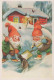 BABBO NATALE Buon Anno Natale GNOME Vintage Cartolina CPSM #PBL645.A - Santa Claus