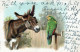 1902 ÂNE Animaux Vintage Antique CPA Carte Postale #PAA115.A - Donkeys