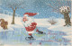 WEIHNACHTSMANN SANTA CLAUS WEIHNACHTSFERIEN Vintage Postkarte CPSMPF #PAJ495.DE - Santa Claus
