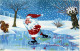 WEIHNACHTSMANN SANTA CLAUS WEIHNACHTSFERIEN Vintage Postkarte CPSMPF #PAJ495.DE - Santa Claus