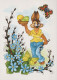 PÂQUES LAPIN ŒUF Vintage Carte Postale CPSM #PBO448.FR - Easter