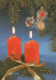 Buon Anno Natale CANDELA Vintage Cartolina CPSM #PAZ507.IT - Año Nuevo
