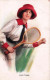 Sport - TENNIS - Illustrateur Signé -  At Your Service  - Femme  Joueuse De Tennis - 1914 - Tenis