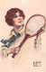 Sport - TENNIS - Illustrateur Rappini - Jeune Femme Au Tennis - Tenis