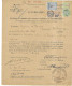 1927 Timbres Fiscaux Assortiment / TD 2 Francs+2/10 + TF 20 C + TF 1 Franc / Sur Document - Brieven En Documenten