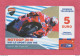 Italia, Italy- Ricarica Telefonica,TIM Mobile Top Up Card- Moto GP 2010, Round 09 USA 25.7.2010- 5 Euro. - Cartes GSM Prépayées & Recharges