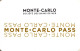PRINCIPATO DI MONACO  KEY HOTEL    Monte-Carlo Pass - Hotel Keycards