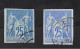 Colonies Générales, Type SAGE: N° 35 Bleu Et 36 Outremer Type II (1877) 4 Marges, Oblitérés , Très Beaux - Sage