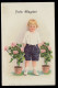 AK Glückwünsche Pfingsten: Kind Mit Zwei Blumentöpfen, DUISBURG 13.5.1921 - Sonstige & Ohne Zuordnung