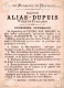 CHROMO MAISON ALIAS-DUPUIS HAUTES NOUVEAUTES A VITRY LE FRANCOIS CADET ROUSSEL A TROIS BEAUX YEUX - Other & Unclassified