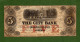 USA Note STATE OF GEORGIA The City Bank $5 AUGUSTA 1850 N.1030 RARE - Otros & Sin Clasificación