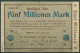 Ahrweiler 5 Millionen Mark 1923, Keller 28 A.44, Gebraucht (K1650) - Andere & Zonder Classificatie