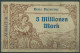 Ahrweiler 5 Millionen Mark 1923, Keller 28 A.44, Gebraucht (K1650) - Altri & Non Classificati