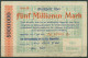 Ahrweiler 5 Millionen Mark 1923, Keller 28 A.43, Gebraucht (K1649) - Andere & Zonder Classificatie