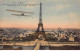 PARIS - Biplan De Course En Route Pour Issy Les Moulineaux Passe Devant La Tour Eiffel - Très Bon état - Arrondissement: 07
