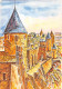 11 CARCASSONNE Aquarelle Porte D'Or Et Ses Tours (Scan R/V) N° 38 \MS9001 - Carcassonne