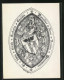 Exlibris Karoli Sartorin Equitis Wassiliae, Wappen Mit Adler Und Ritterhelm  - Ex-libris
