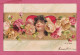 Art Noveau- Roses And A Faces Of A Girl. Lithographic- Small Size Post Card, Back Not Divided, - Other & Unclassified