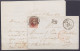 LAC Affr. N°12A P45 Càd GAND /2 FEV 1859 Pour Comte De Montblanc à PARIS - [PD] - Càd Bureau D'échange "BELG.5 / LILLE"  - 1858-1862 Medaillons (9/12)