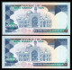 Iran (1981) 10000 Rials 2 Banknotes Consecutive Serial Numbers P-134b UNC - Iran