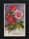 Namenstag Herzlichen Glückwunsch, Rosa Und Rote Rosen Strauß, Gelaufen 18.3.1941 - Tegenlichtkaarten, Hold To Light