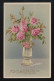 Rosa Rosen In Golverzierter Vase, Glückwünsche Zum Geburtstag Judenau12.10.1910 - Controluce