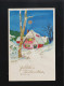 Häuser Im Schnee, Winter Nacht Mond Weihnachten, Wesermünde 21.12.1941 - Tegenlichtkaarten, Hold To Light