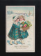 Glückwunsch Zum Neuen Jahr, Mädchen Im Schnee Bringen Blumen Paunsdorf 1.1.1912 - Tegenlichtkaarten, Hold To Light