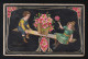 Kinder Auf Einer Wippe Mit Blumenkorb Blüten Rahmen Art Deco Amsterdam 31.5.1911 - Tegenlichtkaarten, Hold To Light