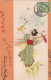 Art Card Signed Kirchner Japanese Geisha Art Nouveau Envoi Chateau Ste Geneviève Mareil En France 1900 - Andere & Zonder Classificatie