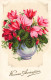 FETES ET VOEUX - Anniversaire - Un Vase Rempli De Fleurs - Colorisé - Carte Postale Ancienne - Verjaardag