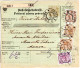 Österreich 1903, 4-farbige Buntfrankatur U. Rs. Porto Auf Paketkarte V. KOLIN  - Cartas & Documentos