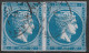 GREECE 1862-67 Large Hermes Head Consecutive Athens Prints 20 L Sky Blue In Nice Pair Vl. 32 A / H 19 A - Usados