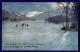 Ref 1650 - Early Furness Railway Postcard - Ice Skating On Lake Windermere - Cumbria Lake District - Windermere